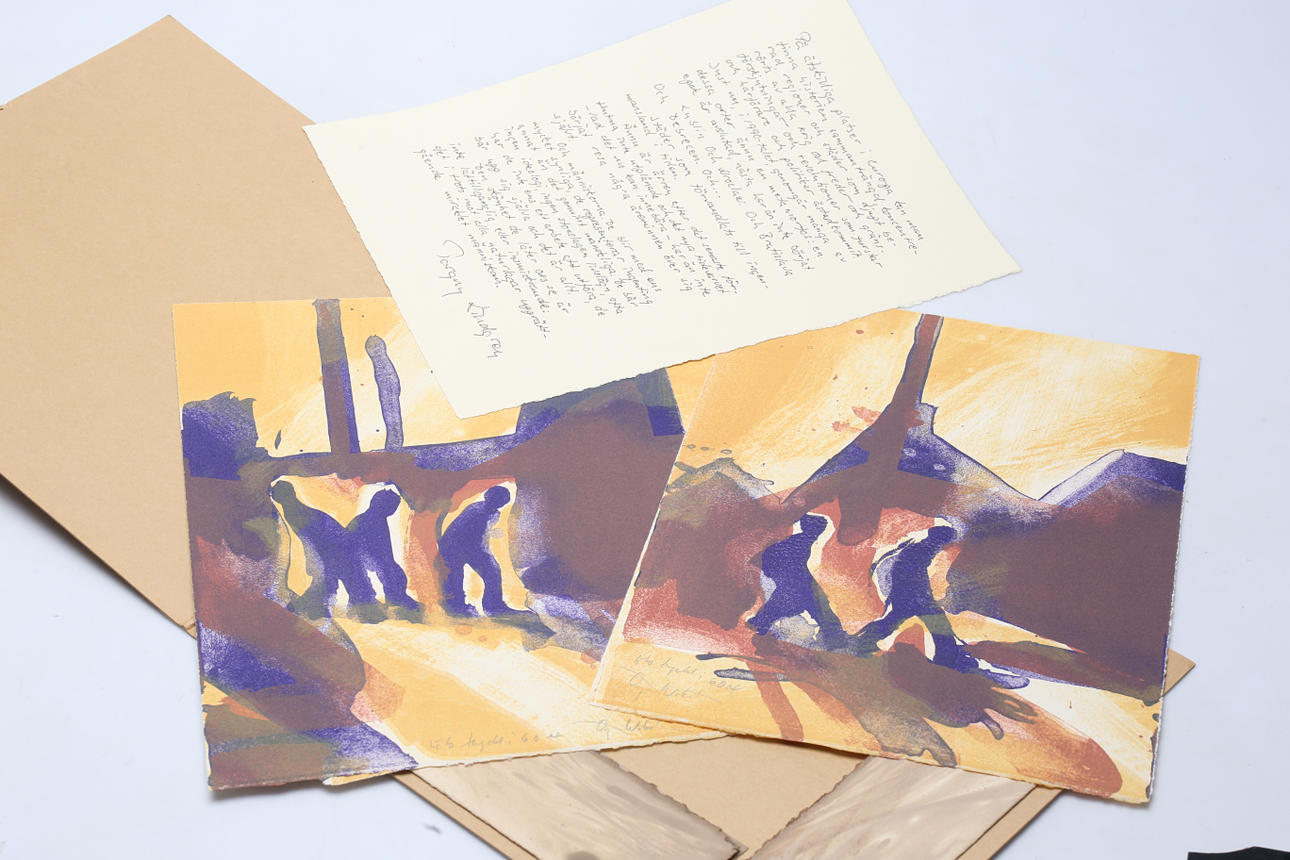 ÖRJAN WIKSTRÖM. Lithografie-Mappe, drei Lithografien.