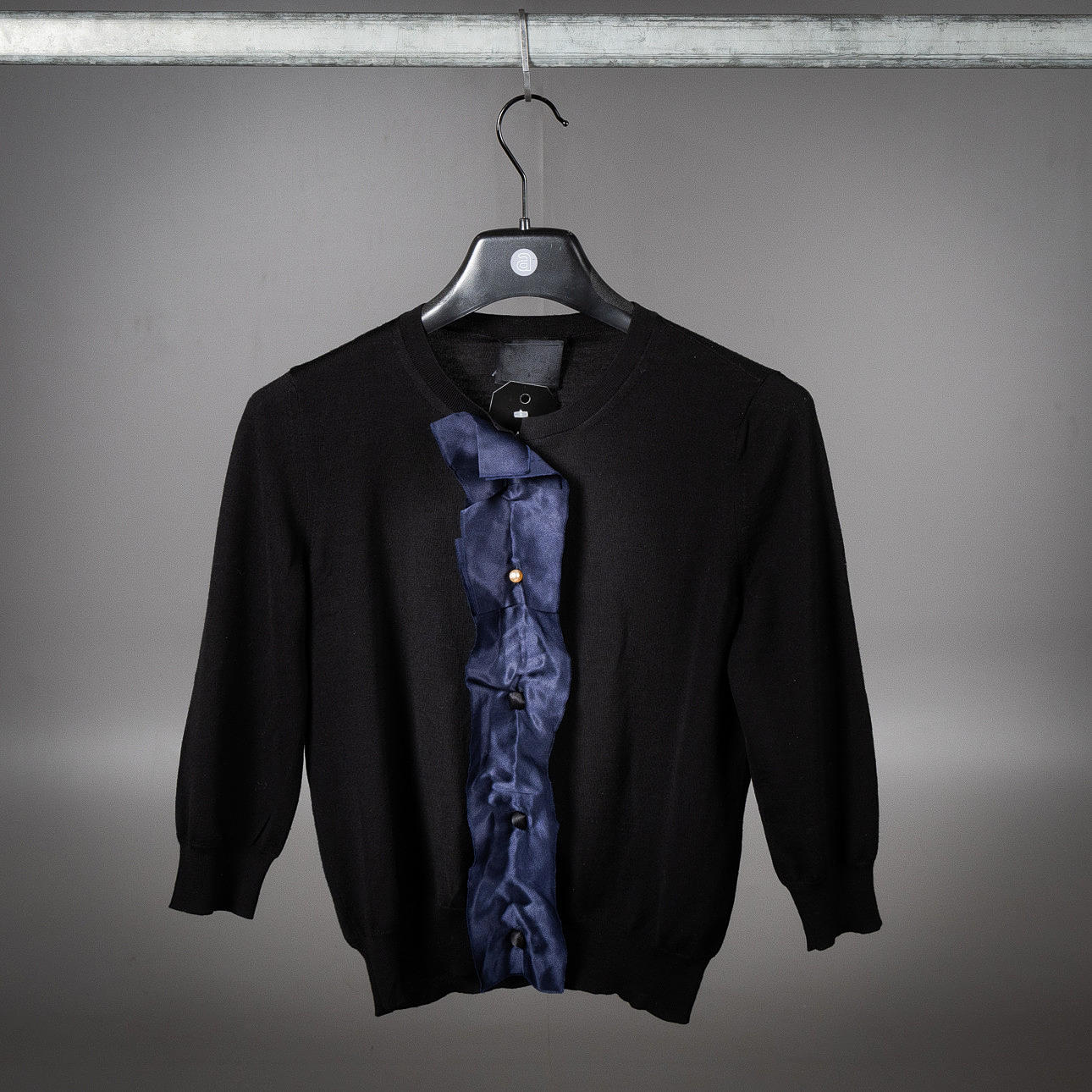 LANVIN, River 2008, Kofta, finstickad lammull, storl M.