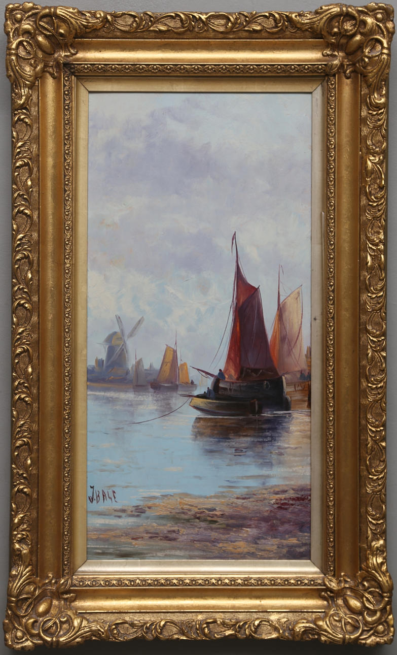 OIDENTIFIERAD KONSTNÄR. Olja på pannå, signerad J. Bage.