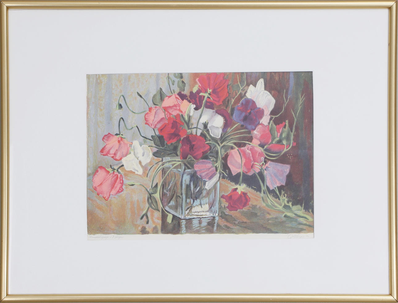 GOTTFRID GOTTORP. Blomsterstilleben, grafiskt blad, signerad och daterad -73.