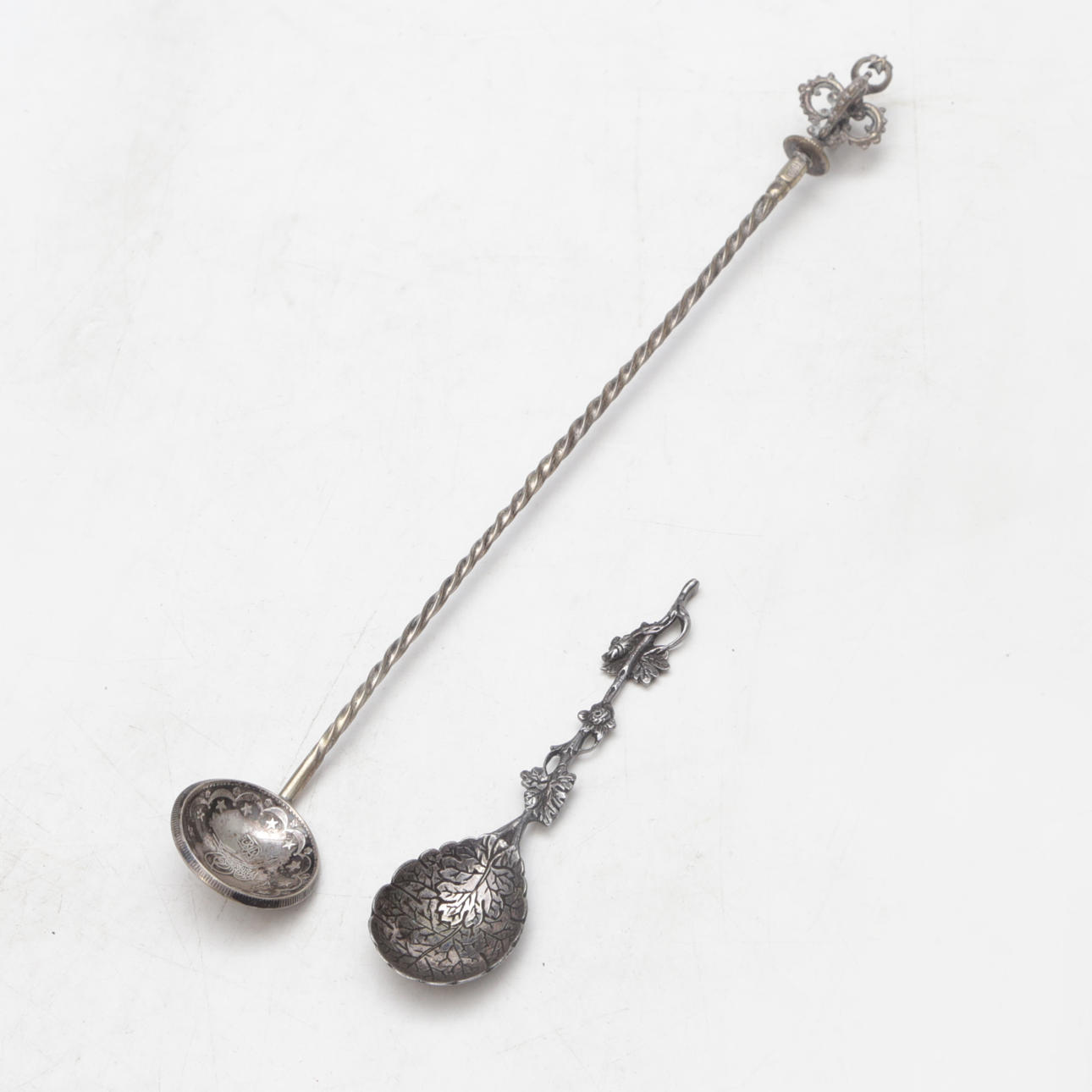 SKEER 2 stk, delvis sølv.