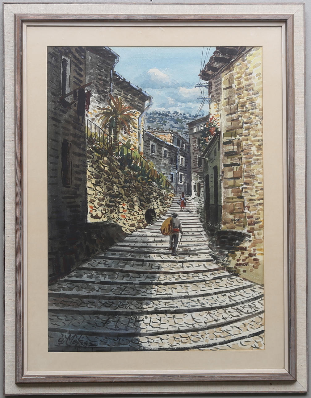 OIDENTIFIERAD KONSTNÄR. Akvarell, signerad G Molina.