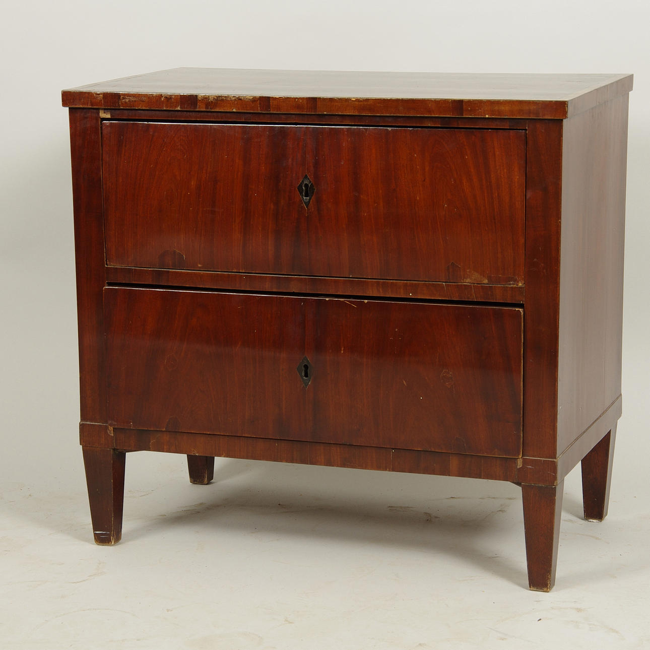 BYRÅ, 2-lådig, mahogny, empire.