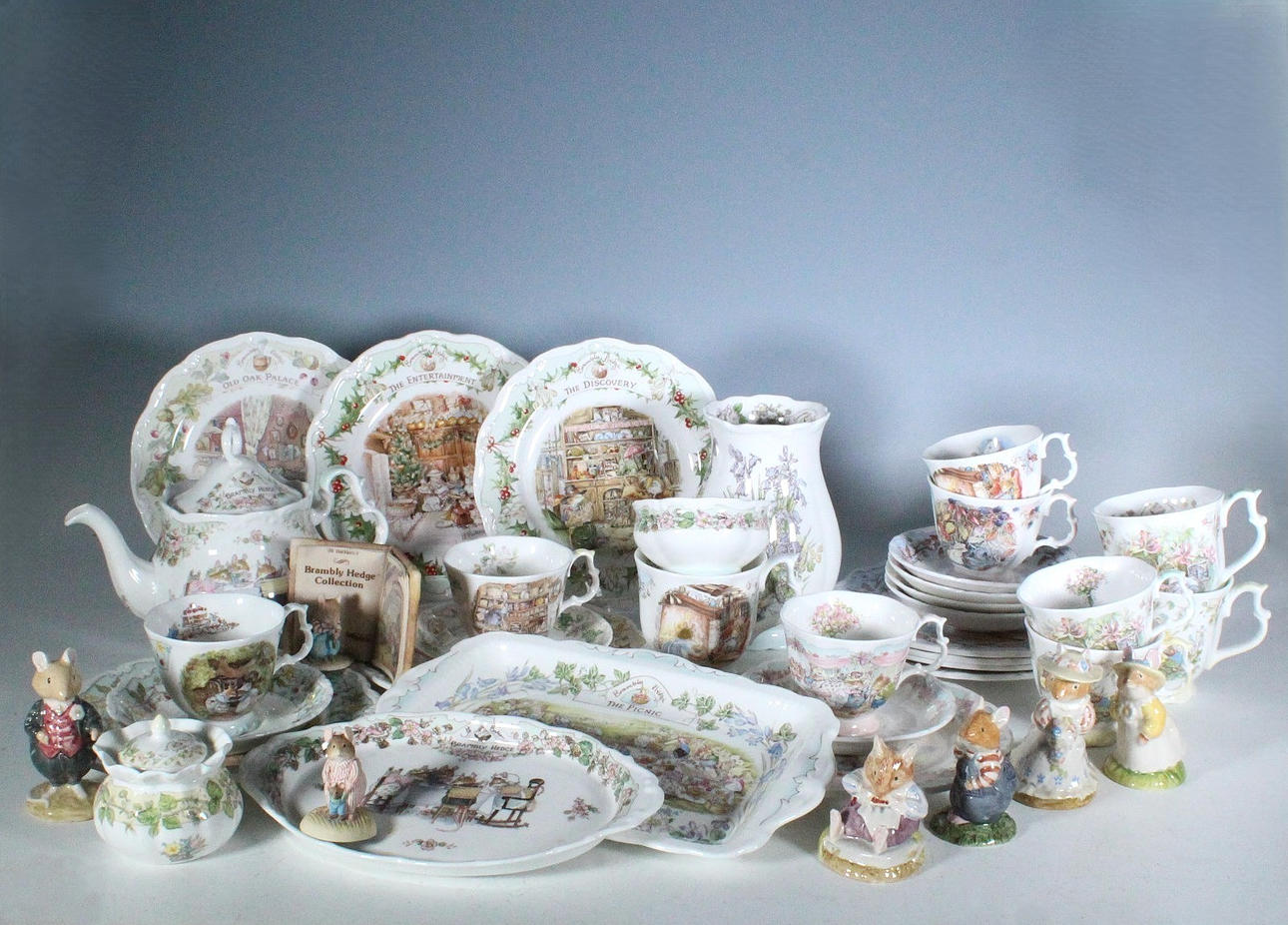 JILL BARKLEM for ROYAL DOULTON. Service and porcelain figurines