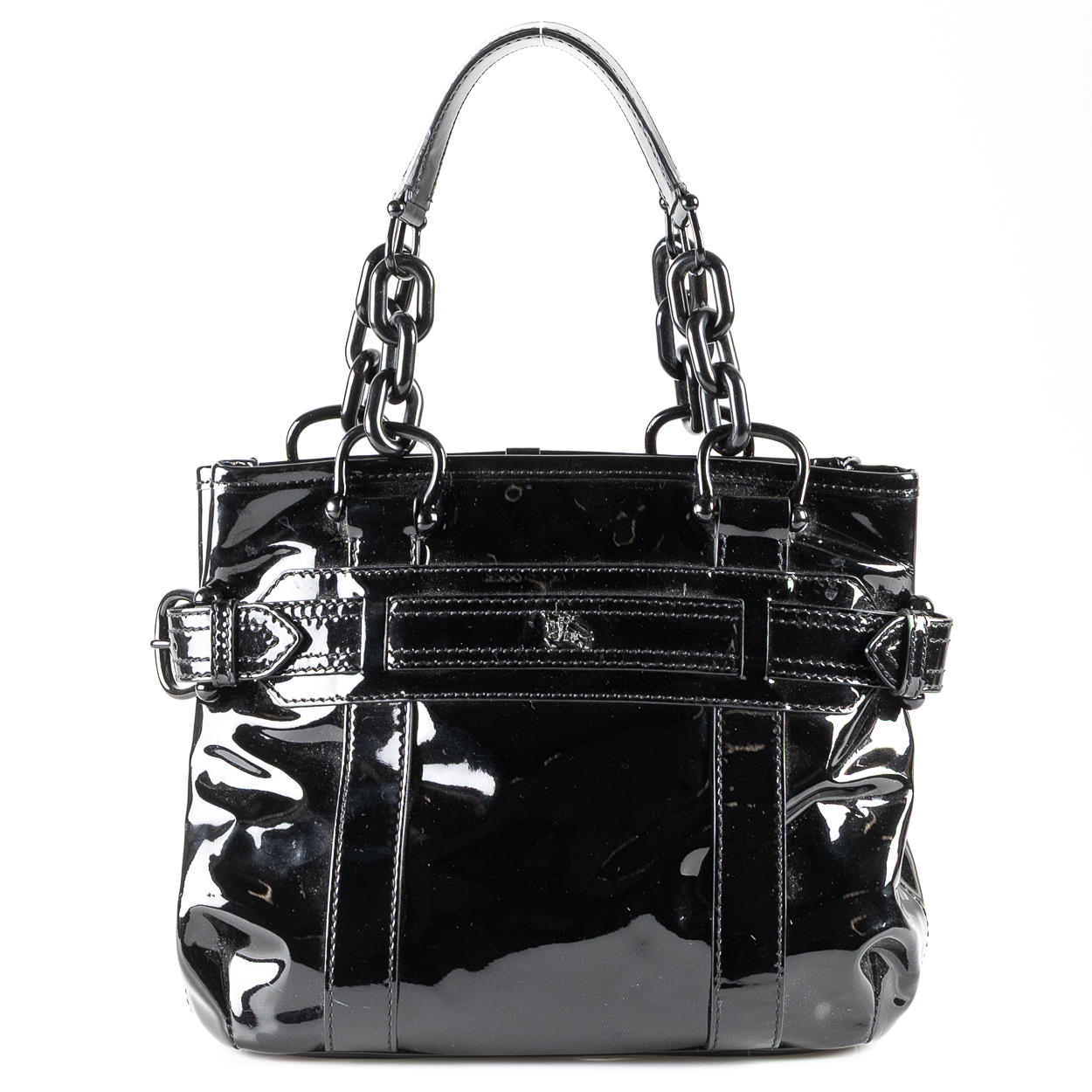 BURBERRY, bag in black lacquer.