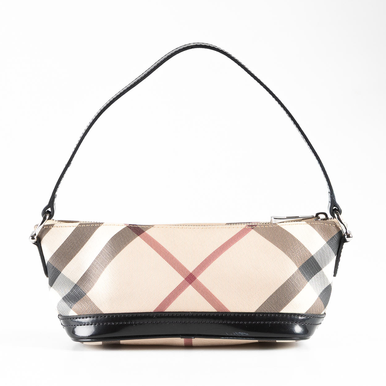 BURBERRY, Taske baguette model, i belagt lærred.