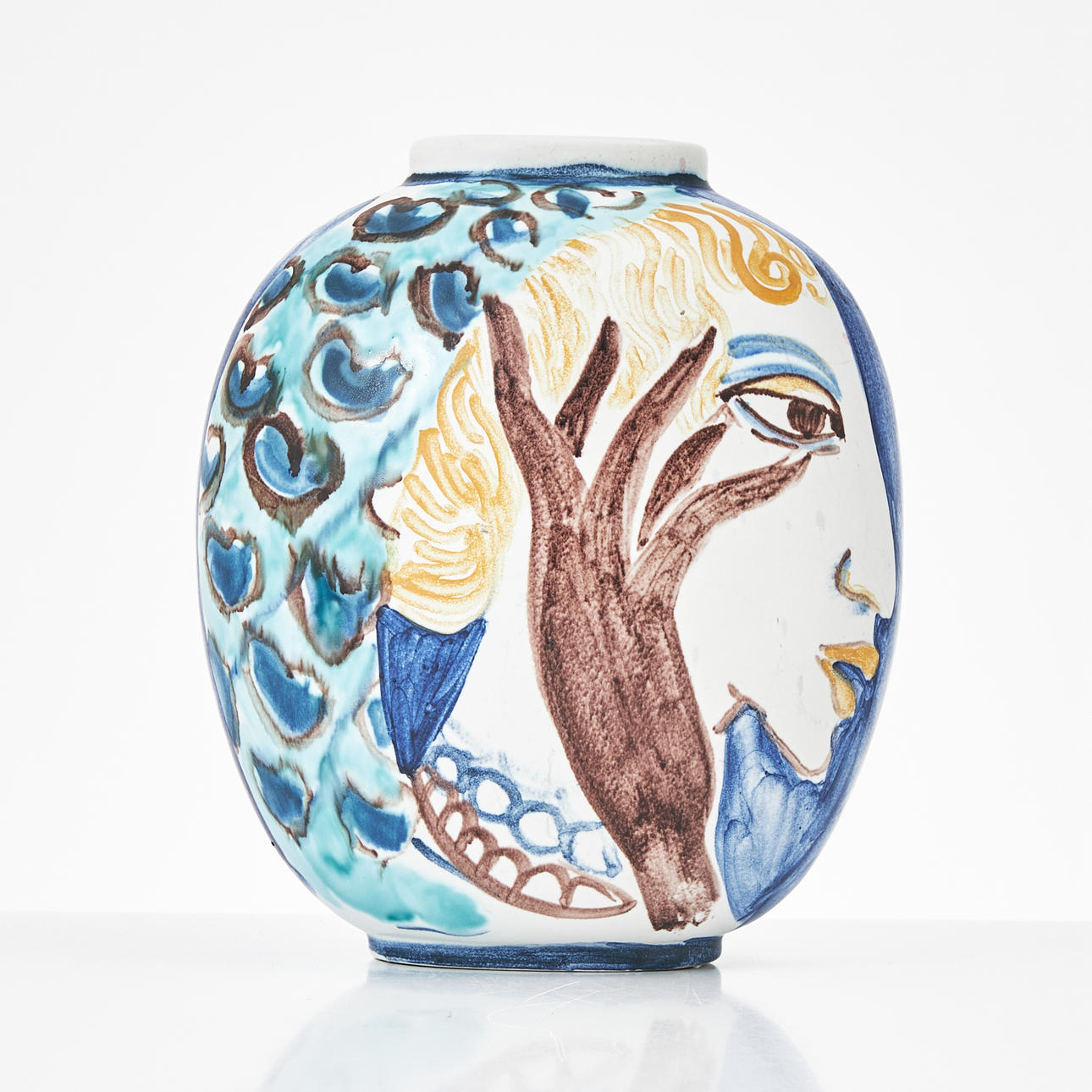 CARL-HARRY STÅLHANE. Vase, faience, unique, signed, Rörstrand.