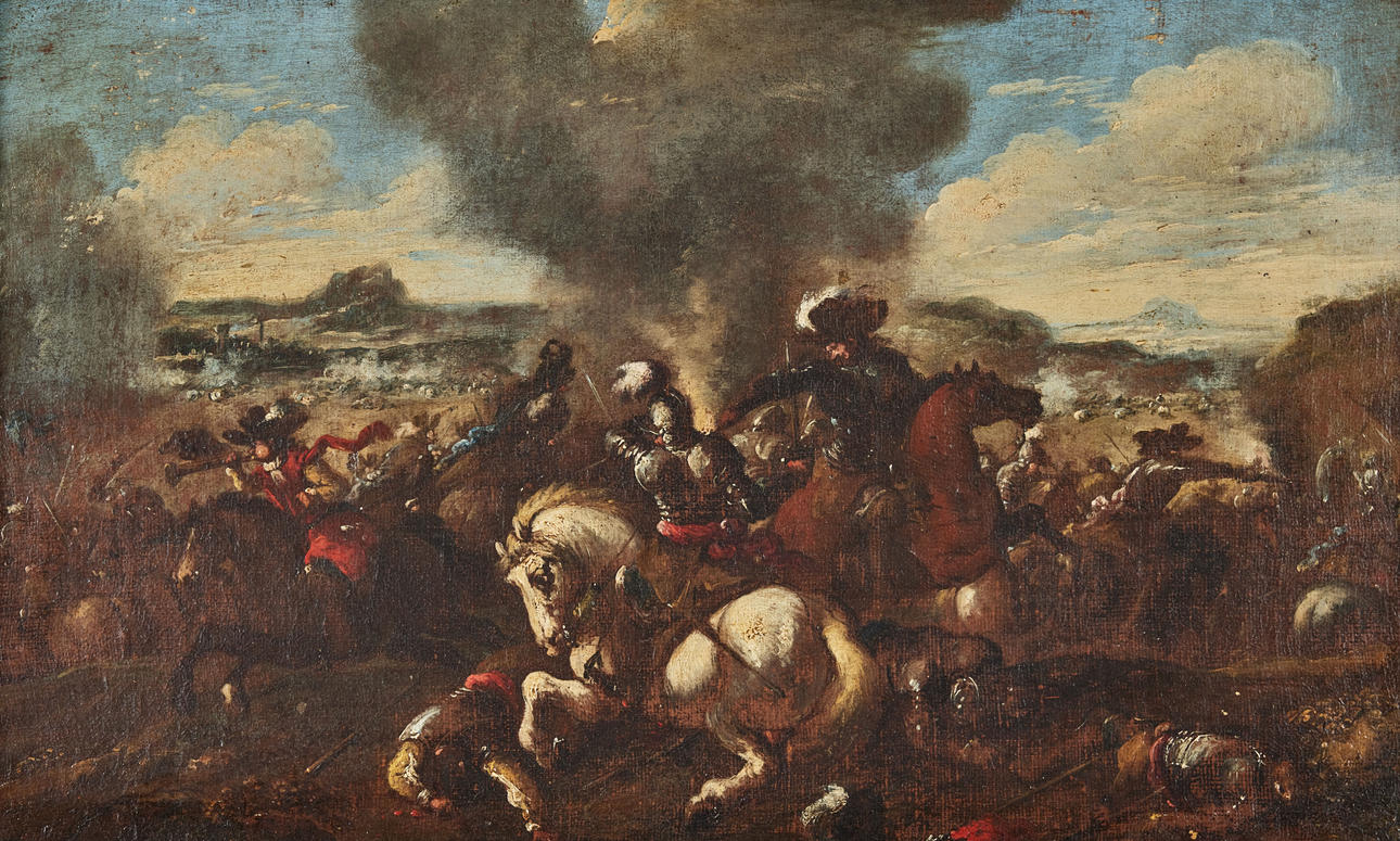 JACQUES COURTOIS (1672-1752). Attributed to, Bataljscene.