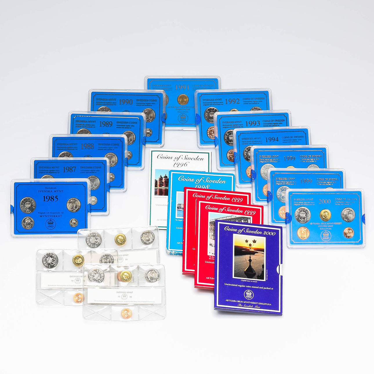 SVENSKA MYNT, 20 årssatser, 1985-2000.
