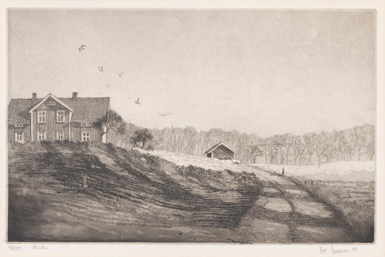 MATS ARONSSON. “Spring Evening” lithograph, signed, numbered 46/215.