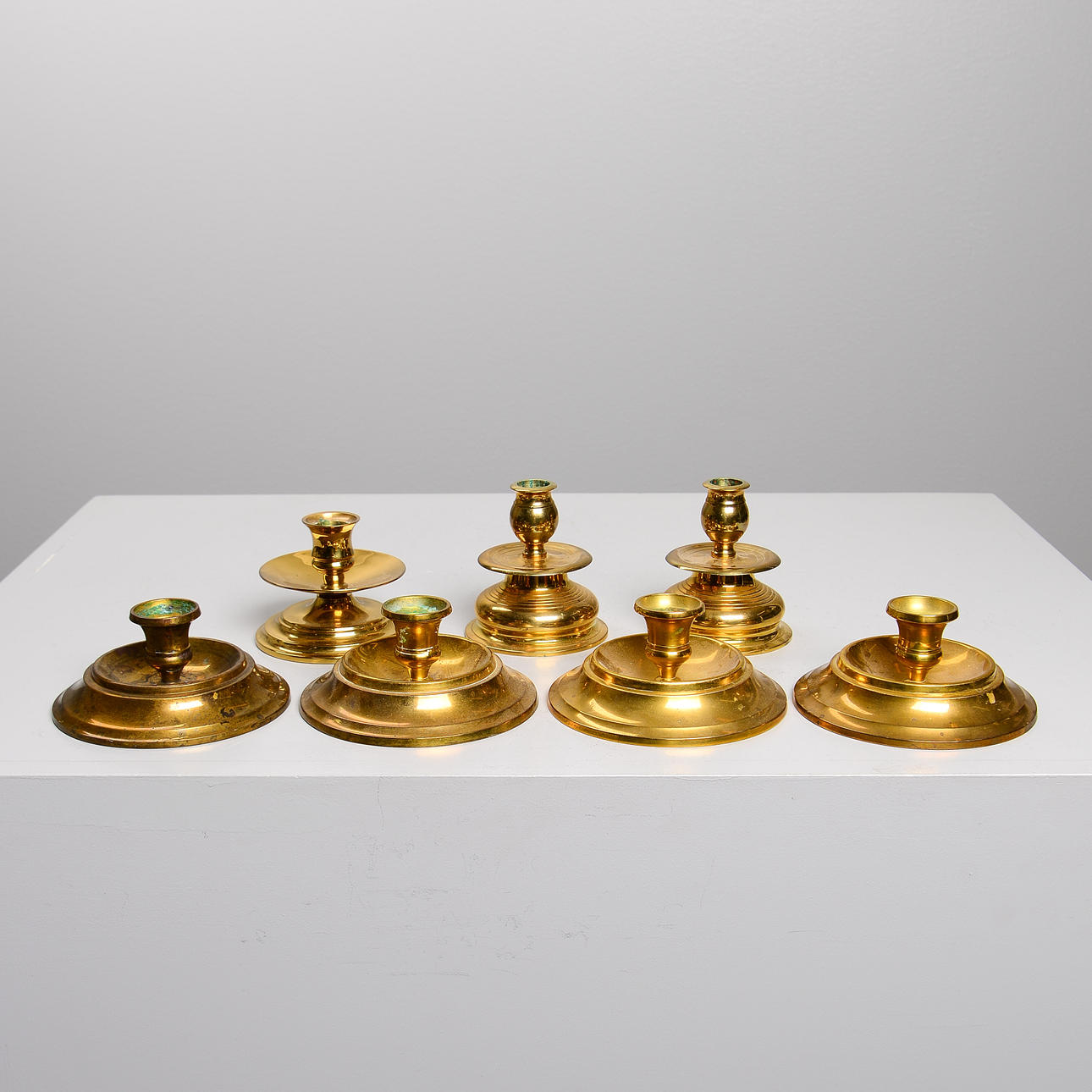 Candlesticks, 6 pcs, Brass, Rolf Karlsson.