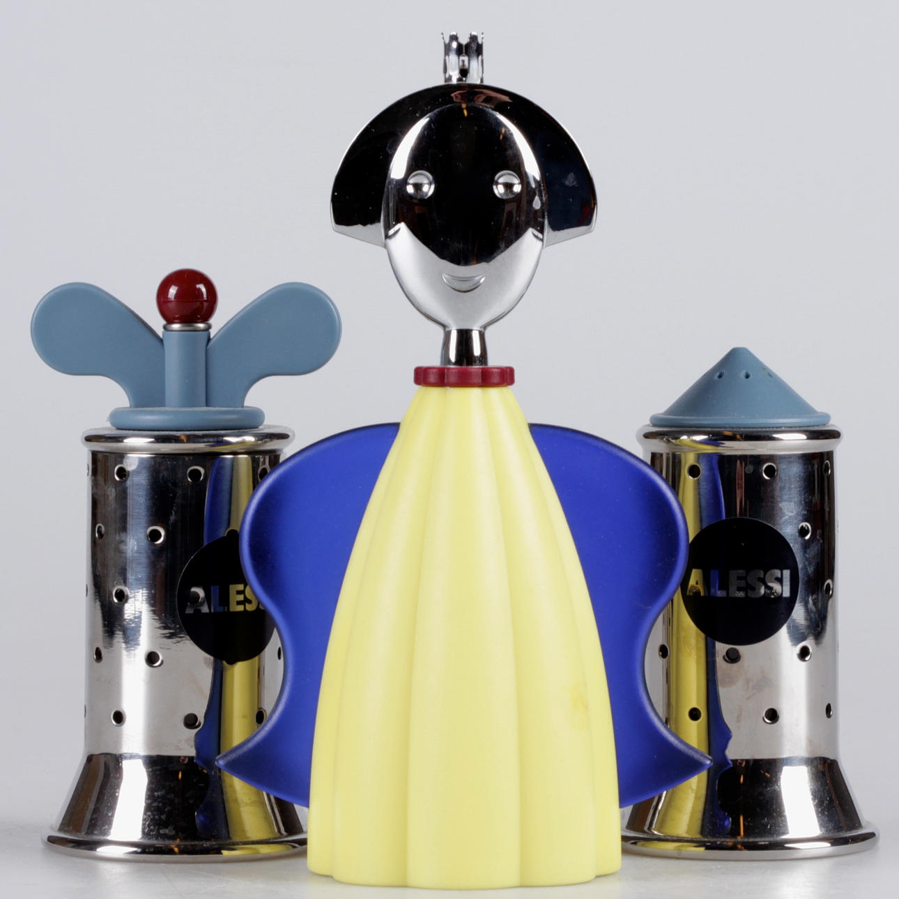 BORDSTÄNDARE, samt salt och pepparkar, stål, Alessi, samtida.