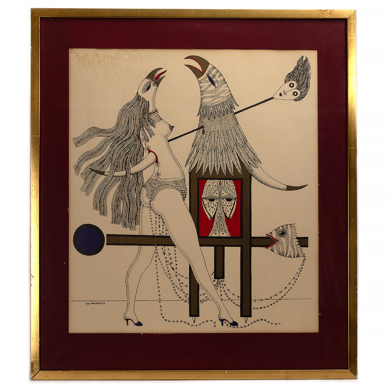 MAX WALTER SVANBERG. Lithograph in colours, signed.