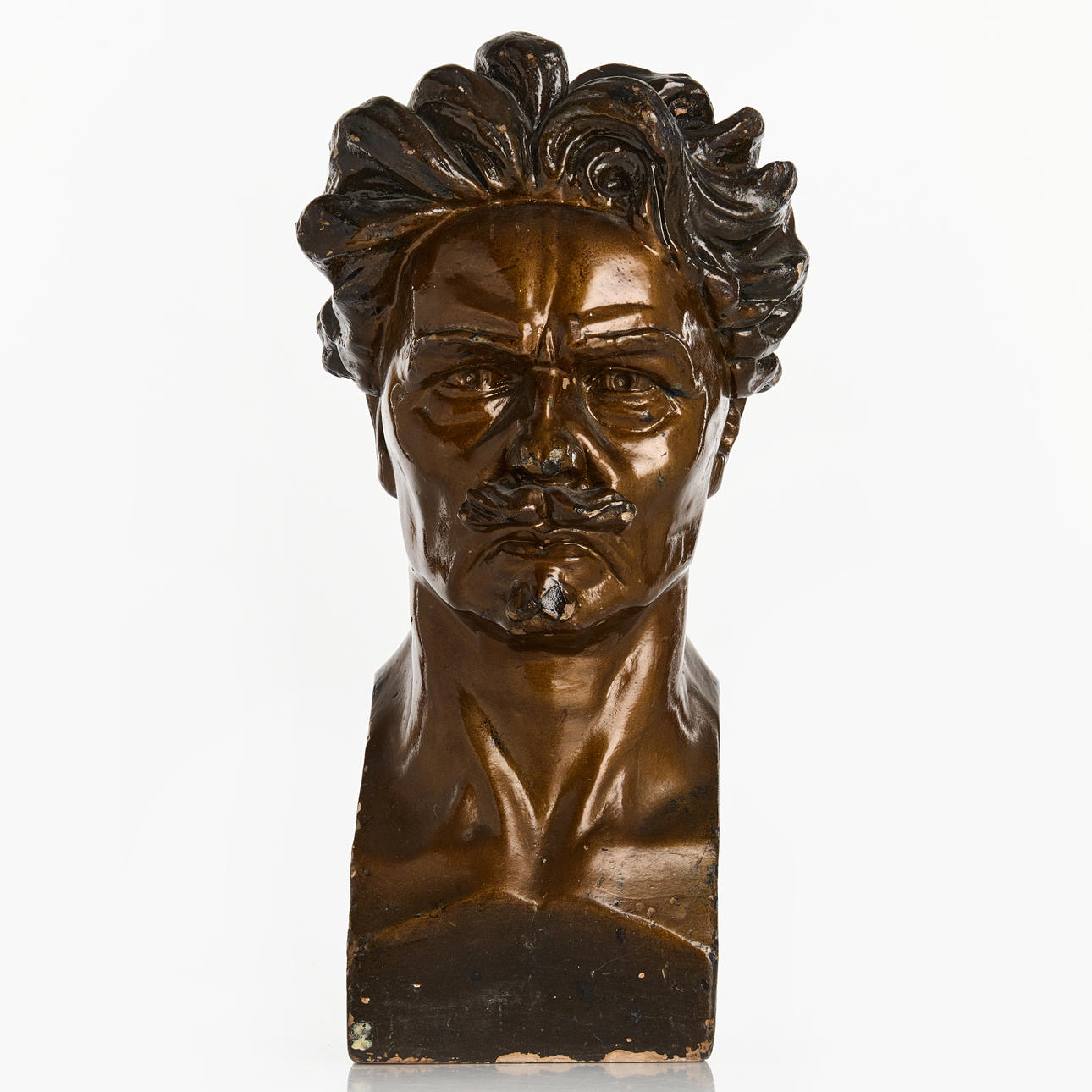 AUGUST STRINDBERG, bust after Carl Eldh, patinated terracotta.