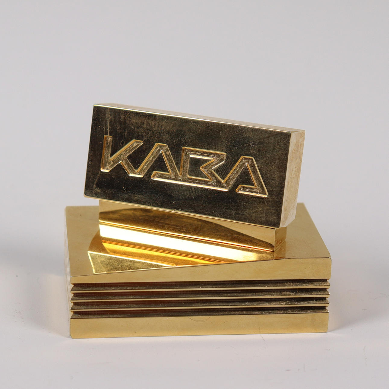 KABA, table advertising for Dormakaba Holding AG, solid brass.