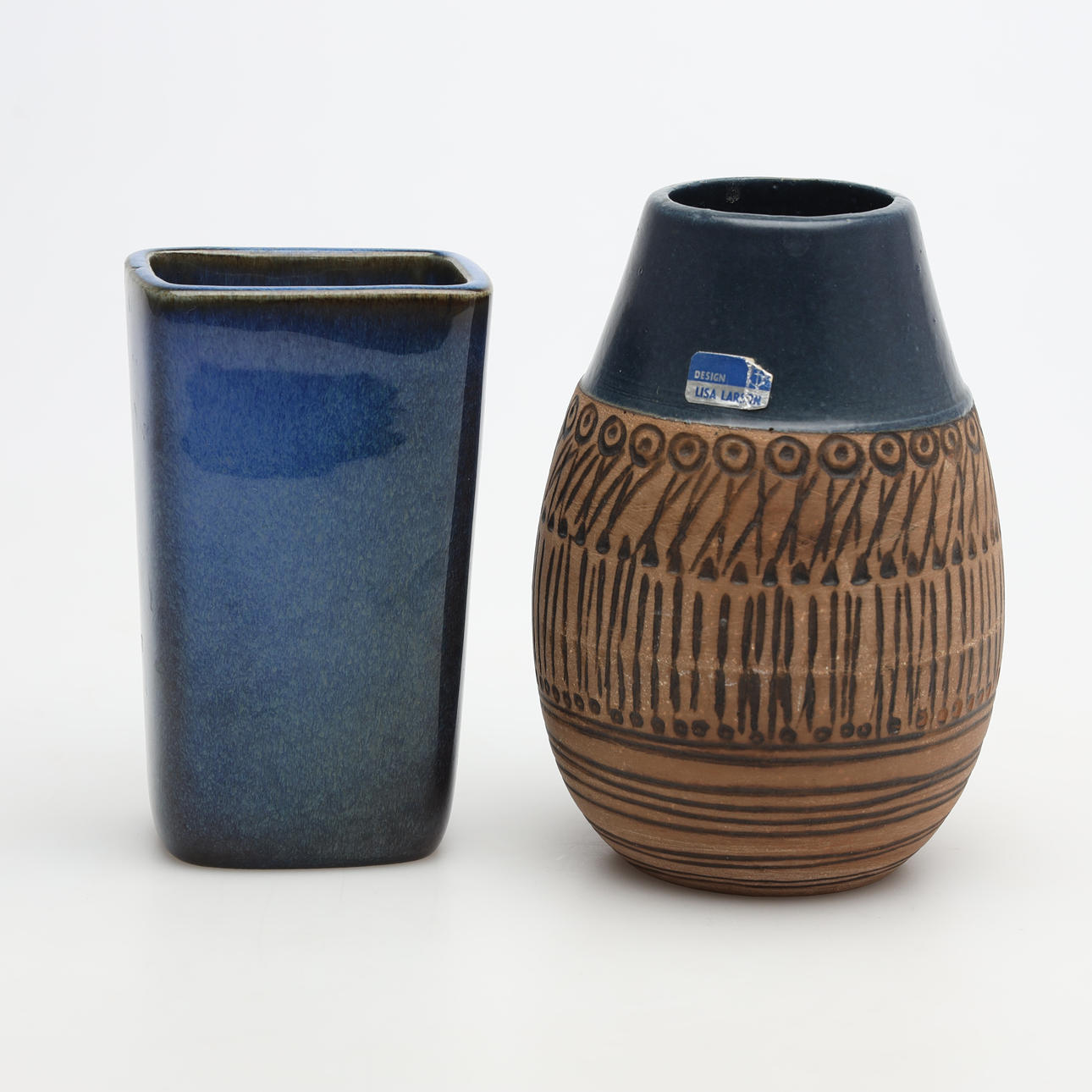 2 vaser, Lisa Larson og Sven Jonson, Gustavsberg.