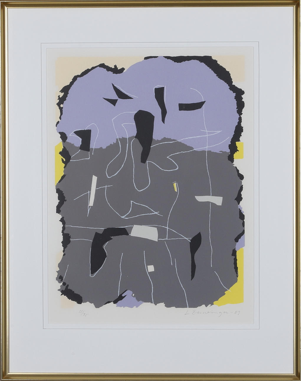 LENNART DERWINGER. lithograph, signed, numbered 51/95 and dated -89.