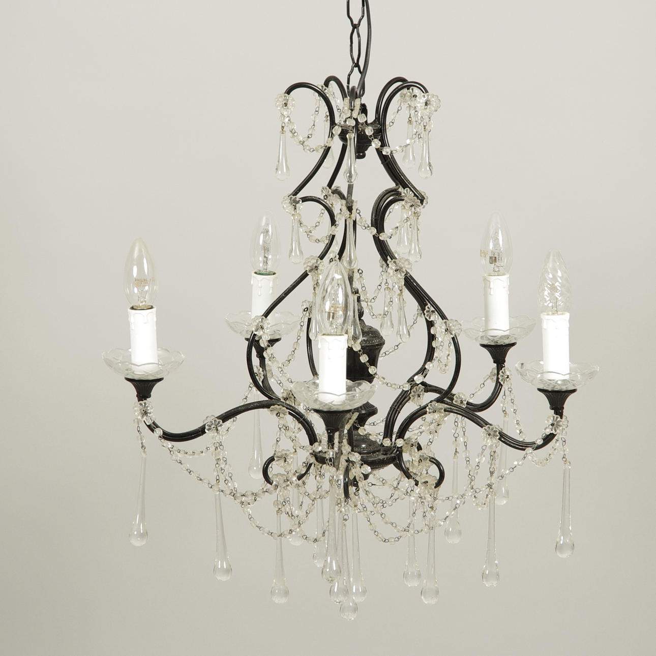 TAKARMATUR med prismor, rokokostil, sent 1900-tal.