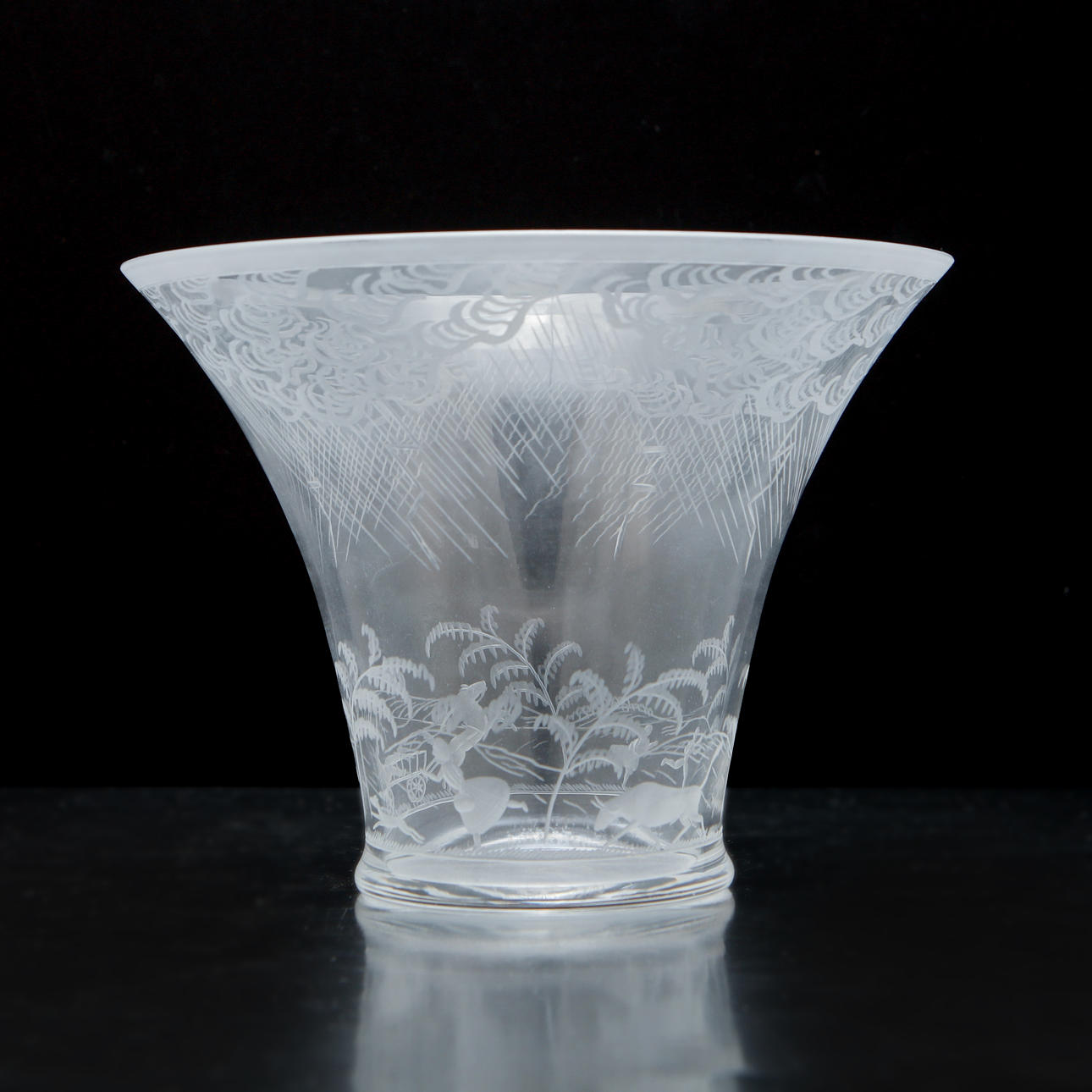 EDWARD HALD. "Åskväderskålen", Orrefors 1927.