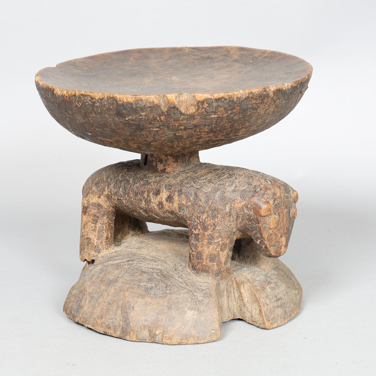 A TCHOKWE ZOOMORPHIC HOCKER, SAMBIA.