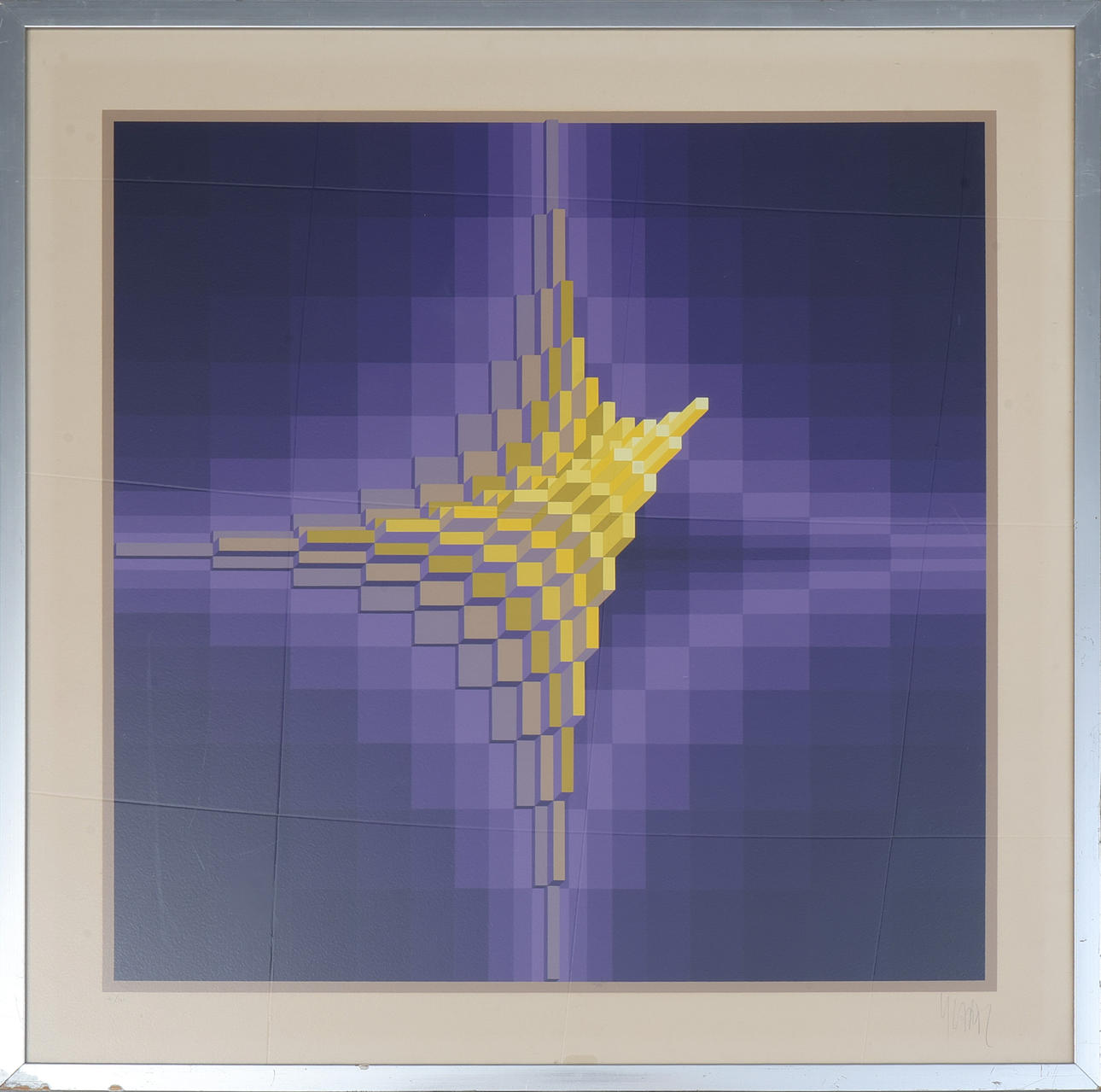 JEAN-PIERRE YVARAL. Silkscreen, signed, numbered 141/175, optical composition.