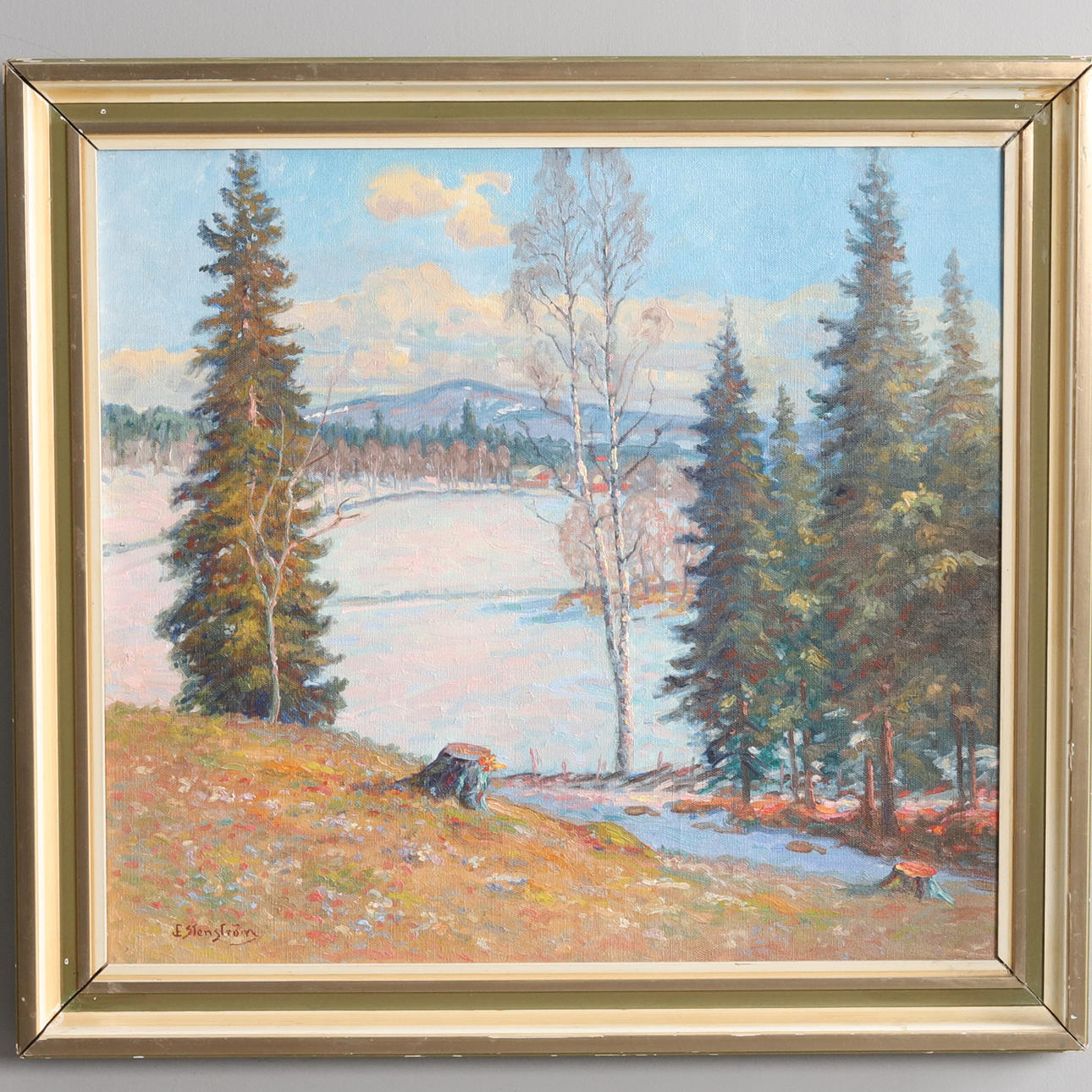JOHAN EDWARD STENSTROM. BACKGAMMON. Oil on canvas, signed.