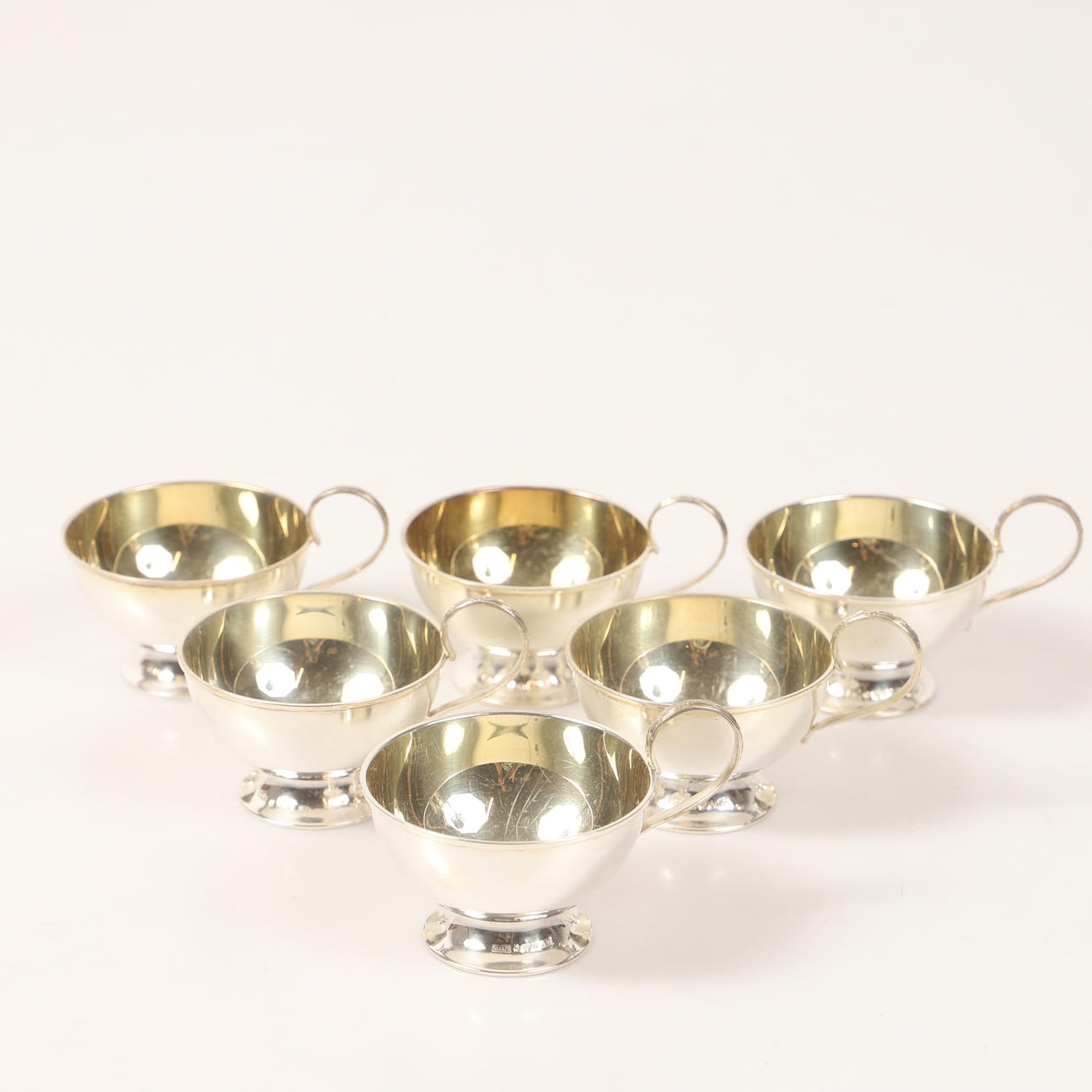 PUNSCHBECHER, 6 Stück, silber, GAB, 1958.