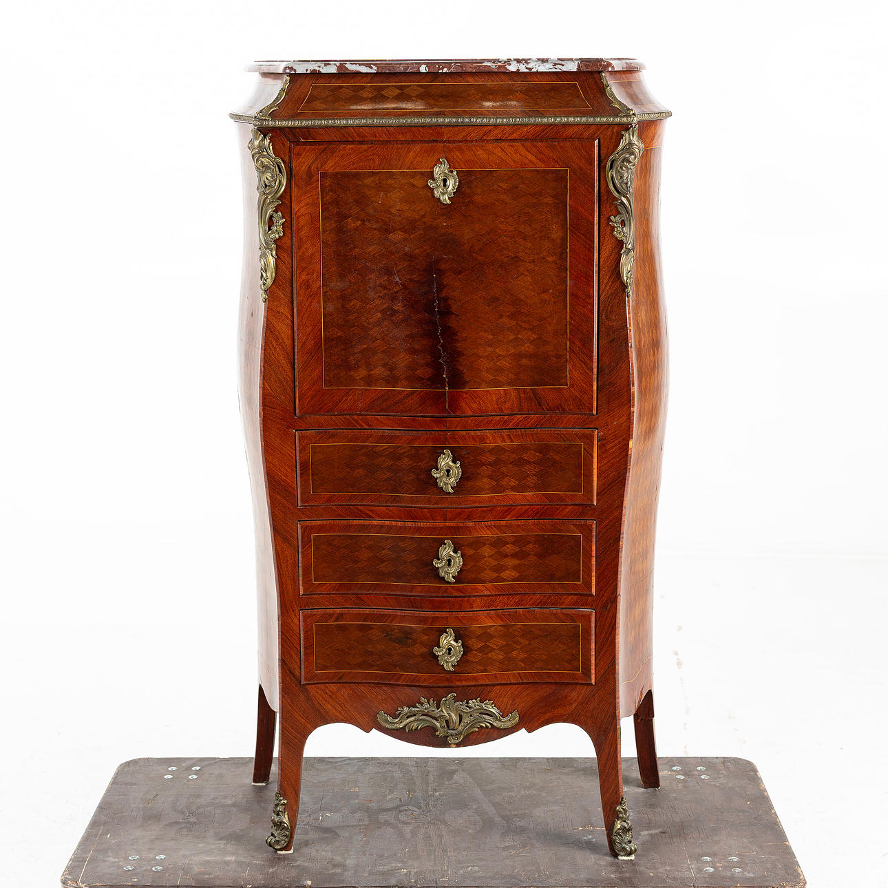 SEKRETÄR, mit Steinplatte, Louis-XVI-Stil.