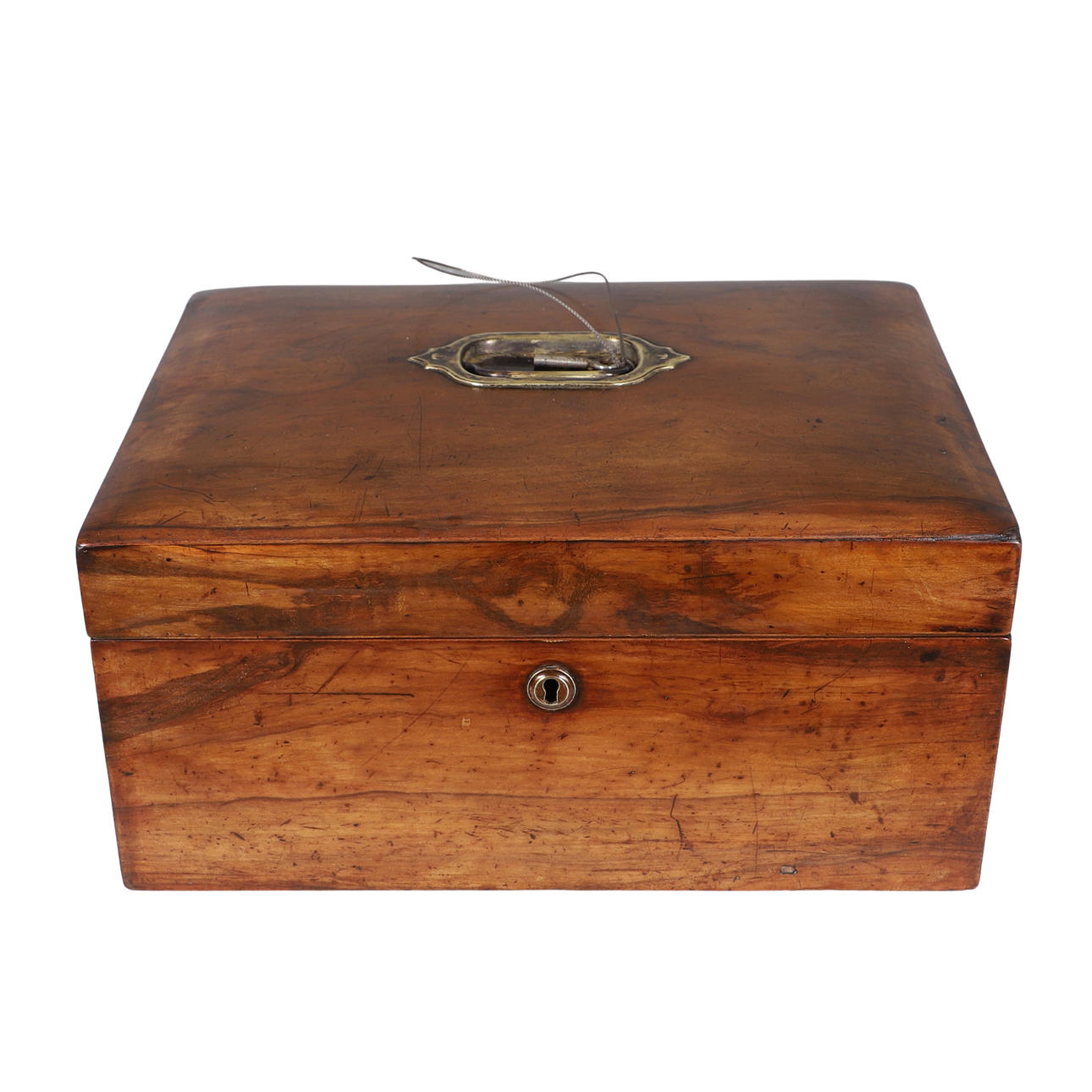 VICTORIAN WALNUT SEWING BOX.