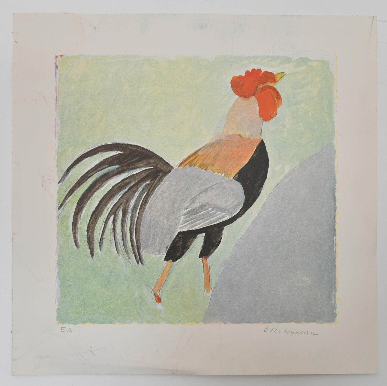 OLLE NYMAN. Rooster. Color lithography. EA.