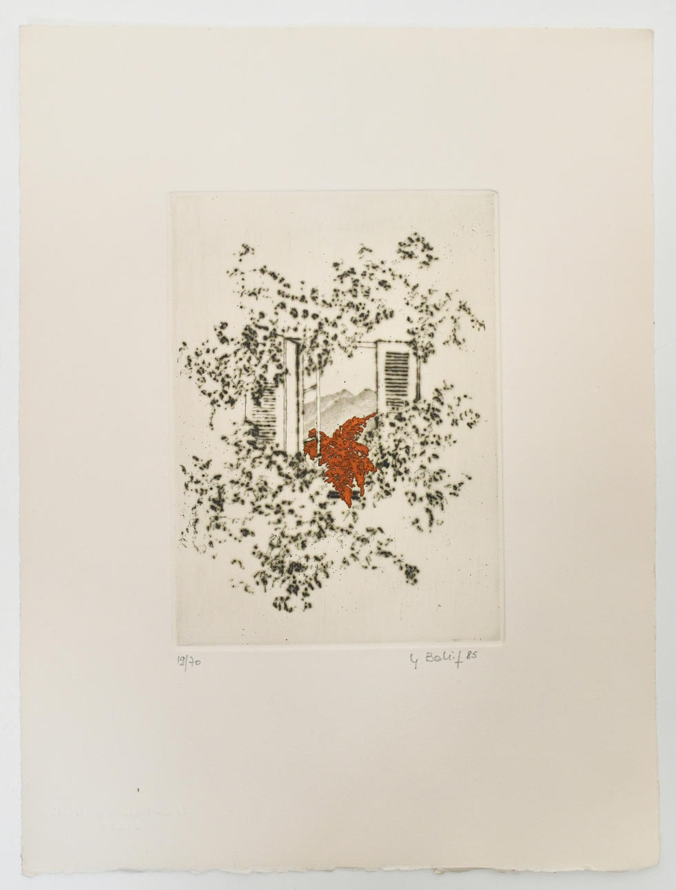 YANNICK BALIF. Windows. Lithograph in colours no 19/70.