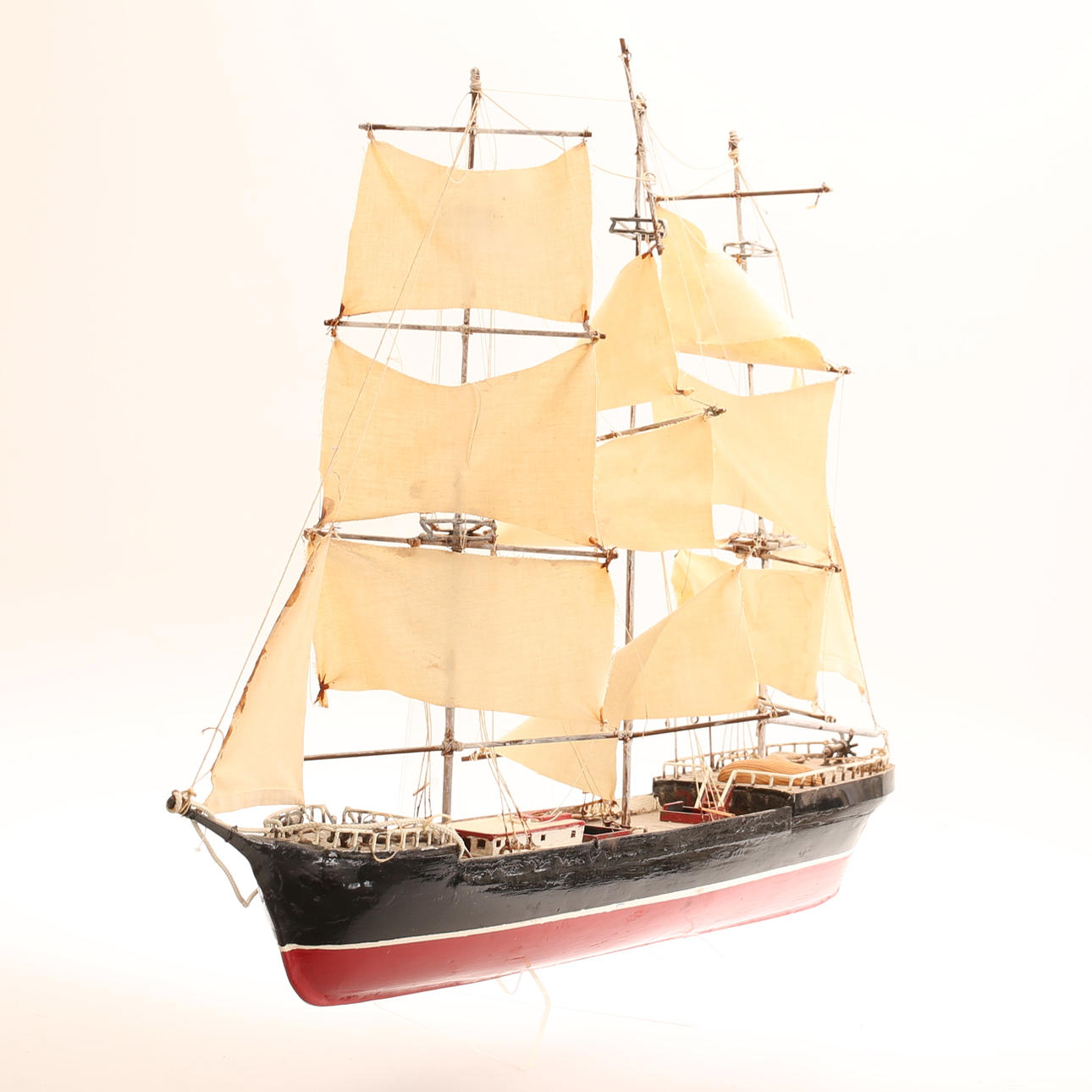 MODEL BOAT, wooden, sailing vessel.