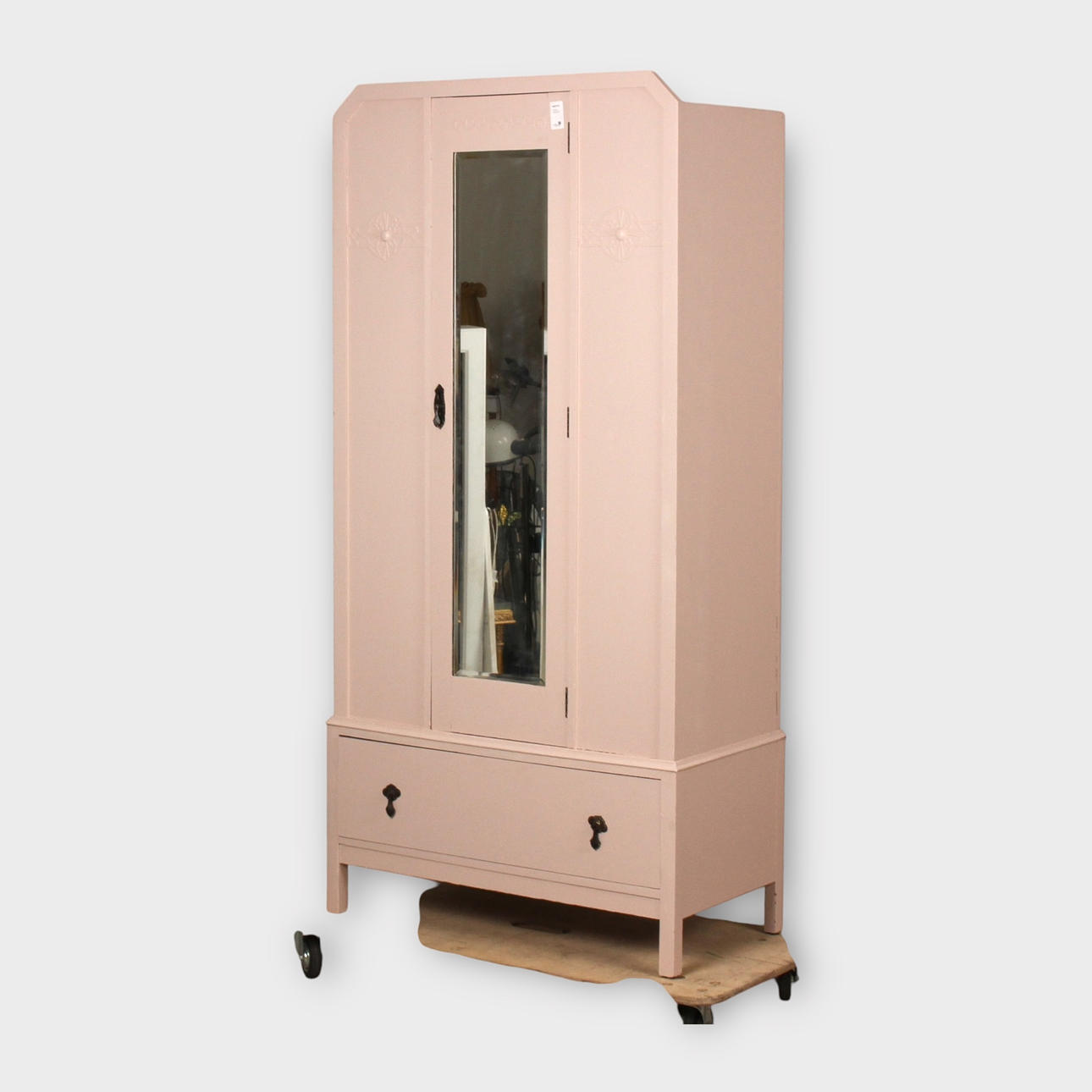 GARDEROBE, Jugendstil mit Spiegel, bemalt.