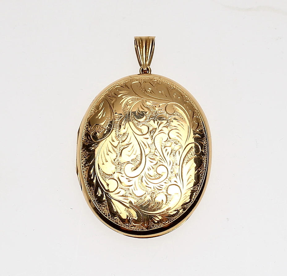 HÄNGE, medaljong, guld 18k, vikt ca 7,9 gram.