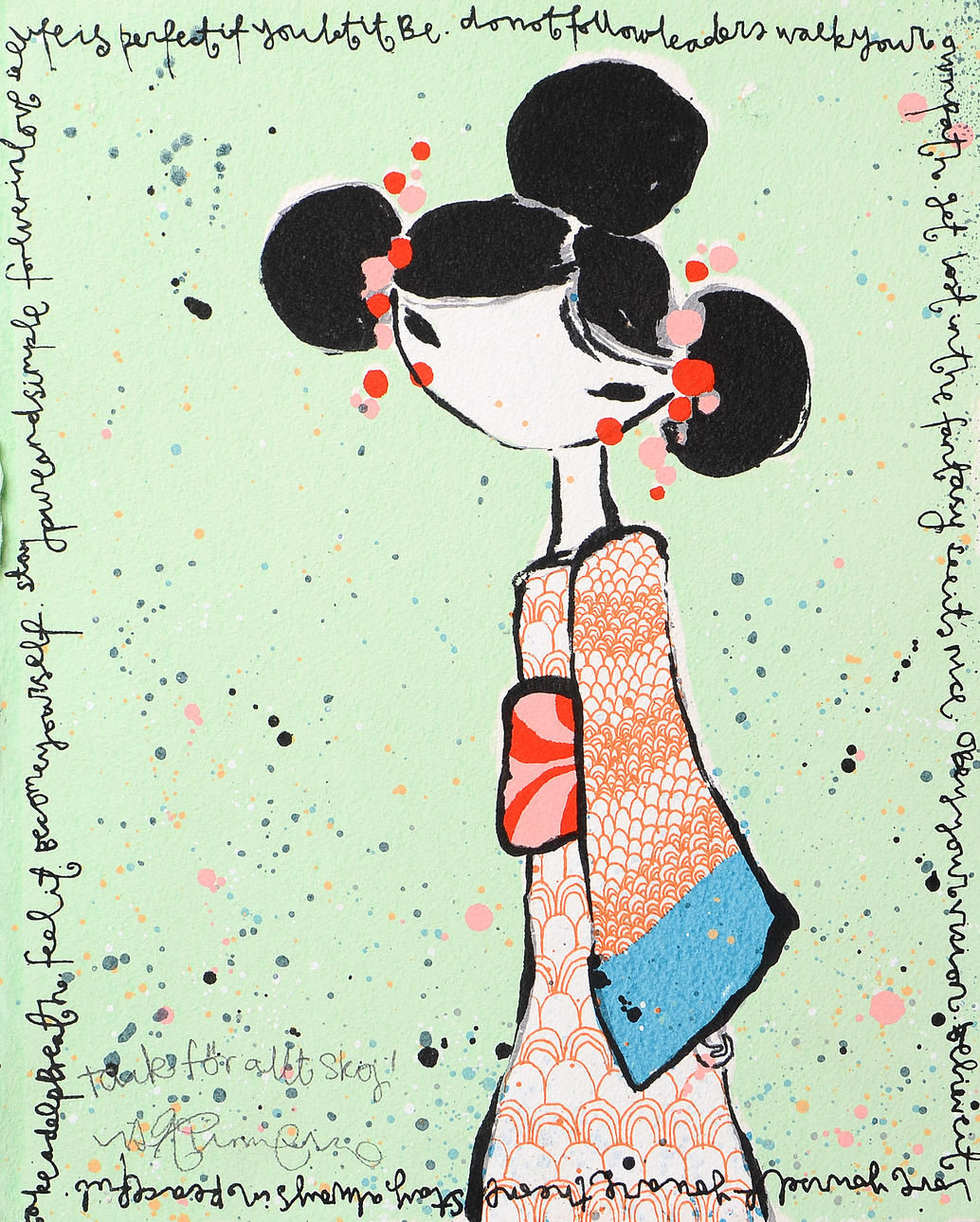 LISA RINNEVUO. Figure composition, lithograph in colours, signed.