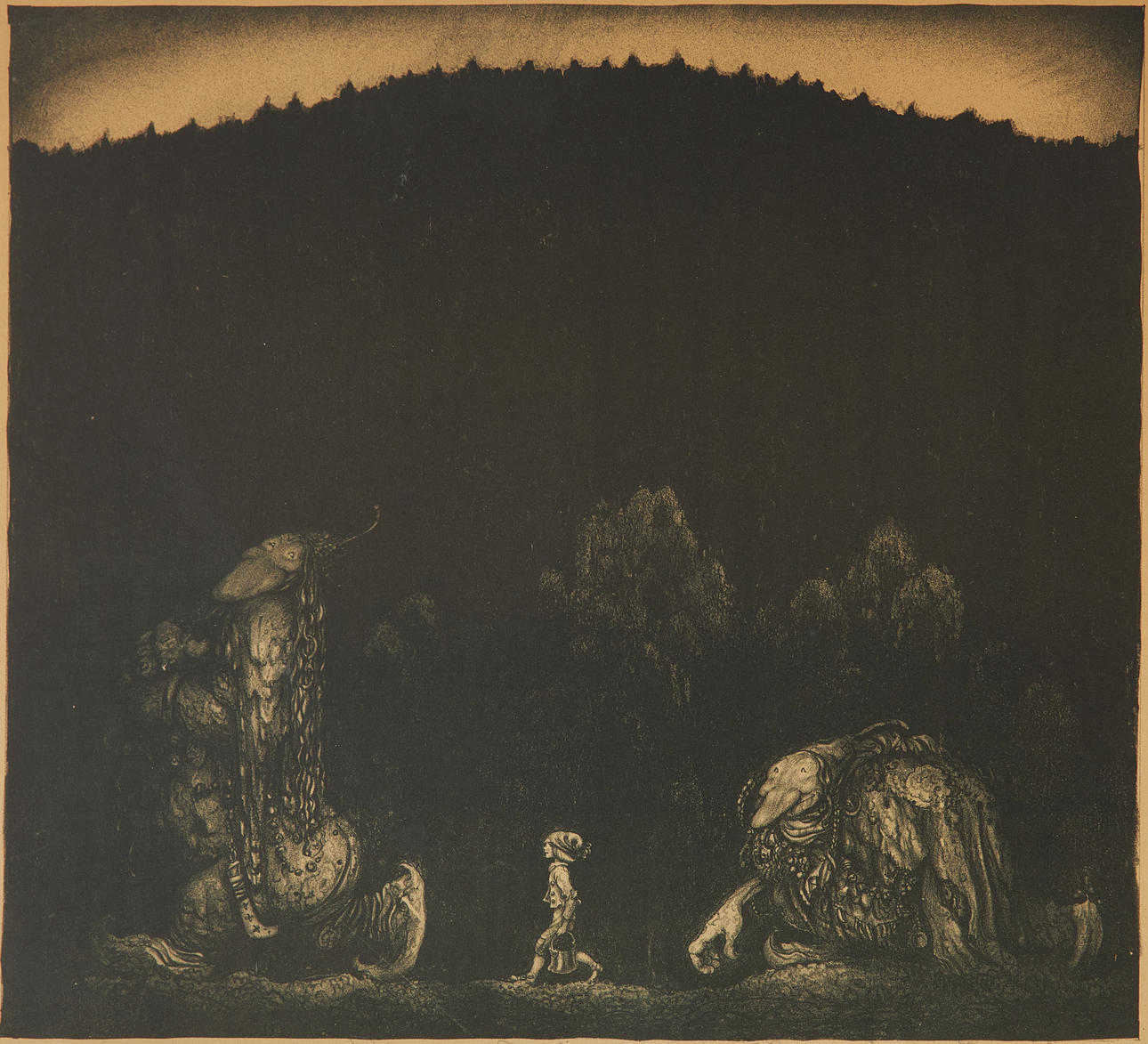 JOHN BAUER. "Pojken och trollen".