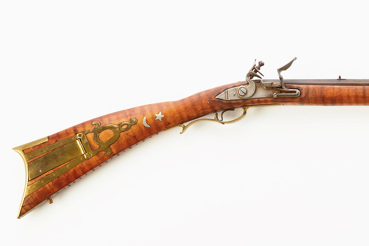 FLINTLOCK RIFLE, American, long rifle called “Pennsylvania/Kentucky ...