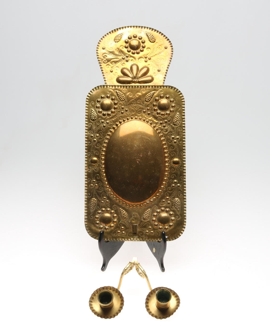 VÄGGPLÅT, mässing, 18/1900-tal.