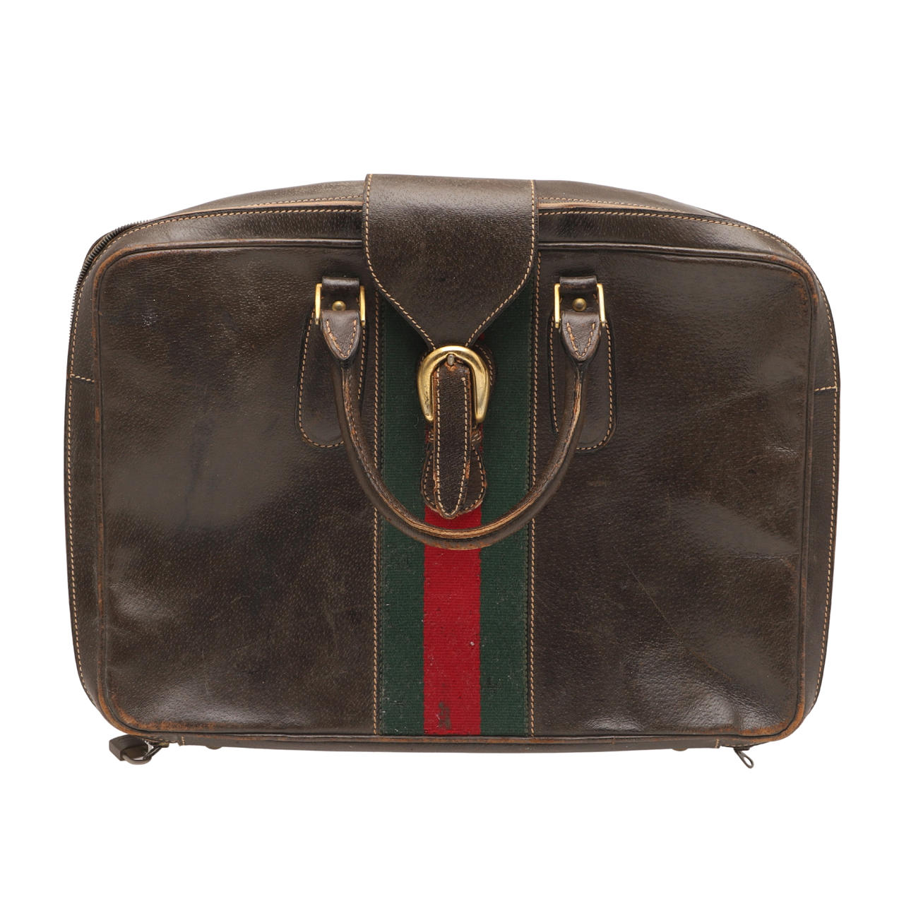 EIN KLEINER SUPREME-WEB-KOFFER AUS GUCCI-LEDER.