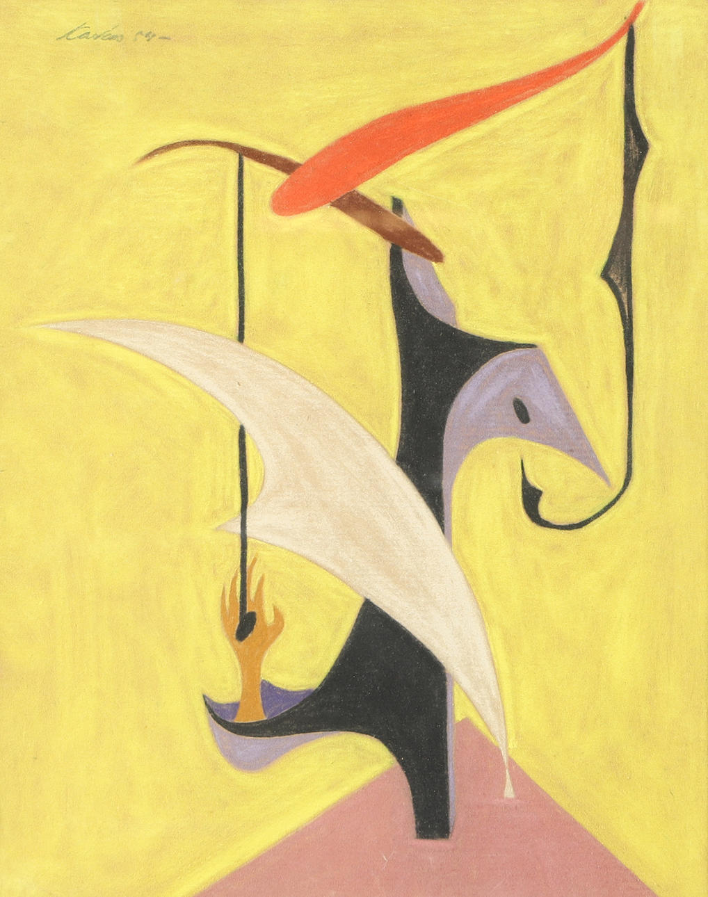 BENGT "KASKAS" GUSTAFSON. Composition, mixed media, s Kaskas.