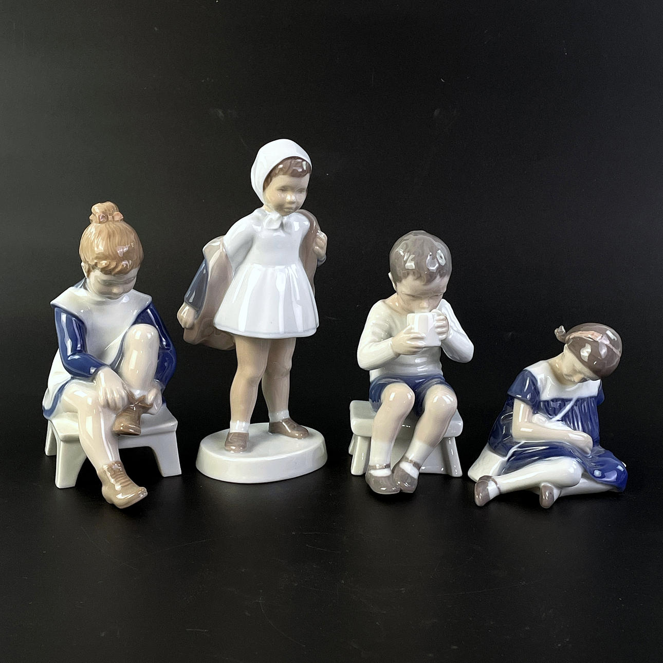 BING & GRÖNLUND. Figuriner, porslin, Danmark, 4 delar.