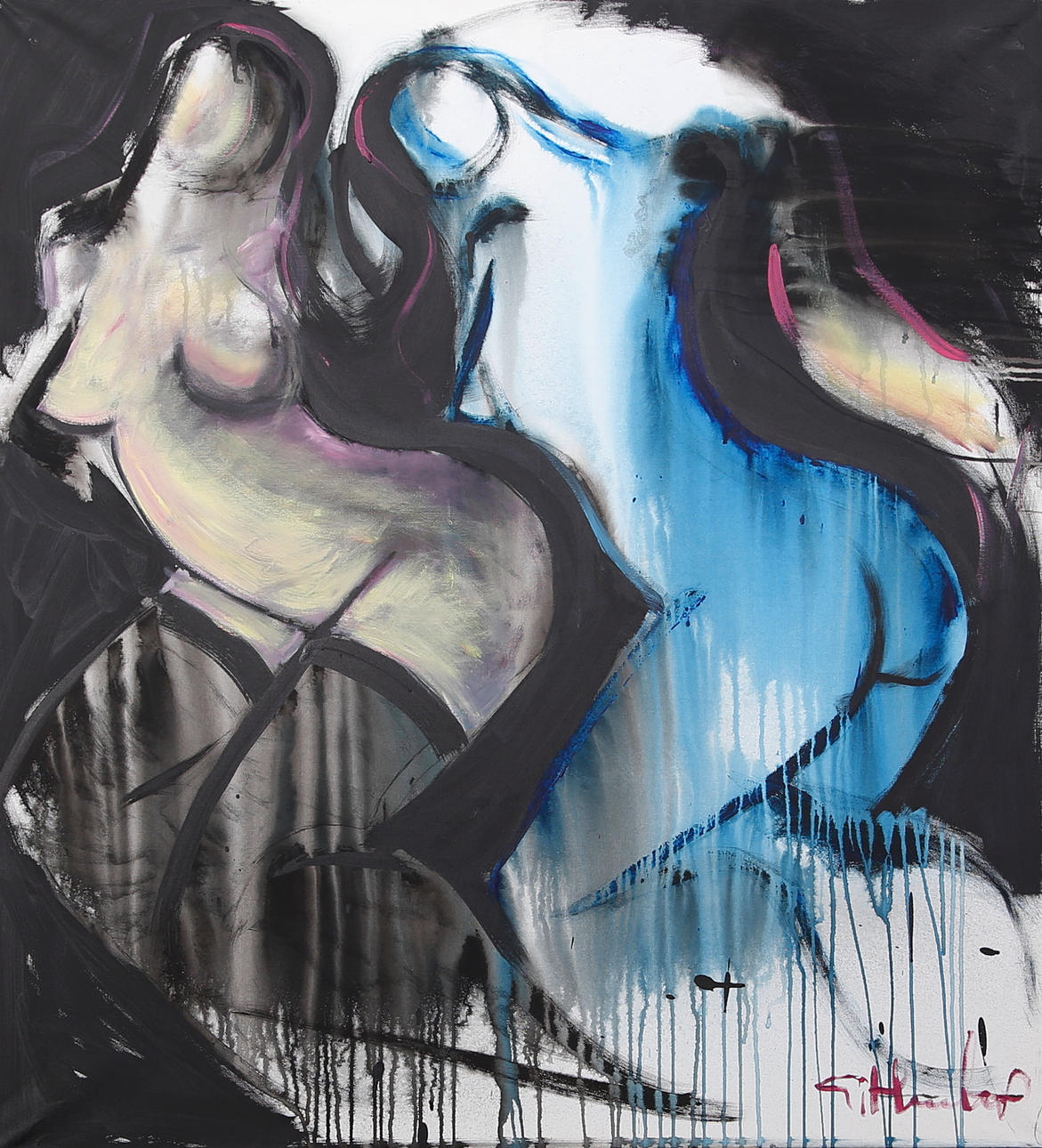 GÖRAN HAUSENKAMP. Modeller, akryl på duk, signerad G Hausenkamp.