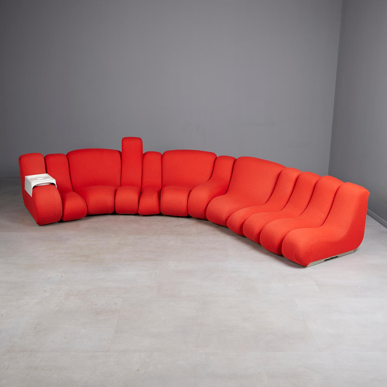 BURKHARD VOGTHERR. for Rosenthal Studio Line, 12-piece sofa/modular sofa, model 'Vario Pillo', plastic, fabric, designed 1969, Germany (12).