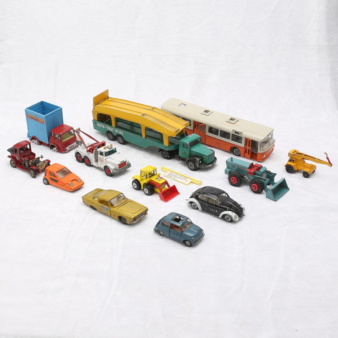 LEKSAKSBILAR, 12 stycken, Tekno, Matchbox, Corgi m.m.