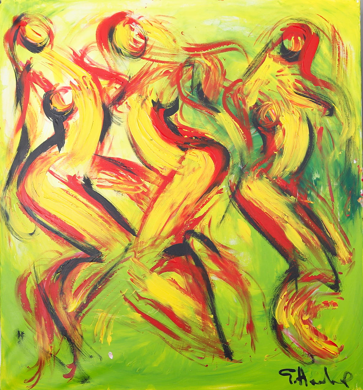 GÖRAN HAUSENKAMP. Modeller, akryl på duk, signerad G Hausenkamp.