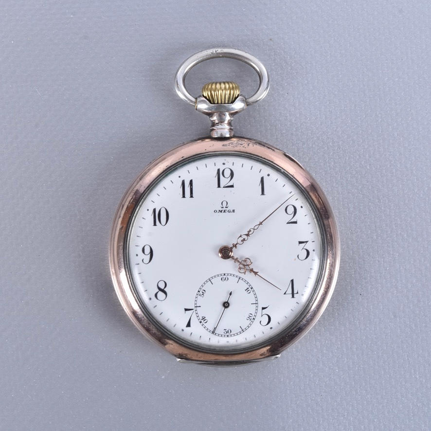 Taschenuhr, Silber, Omega.