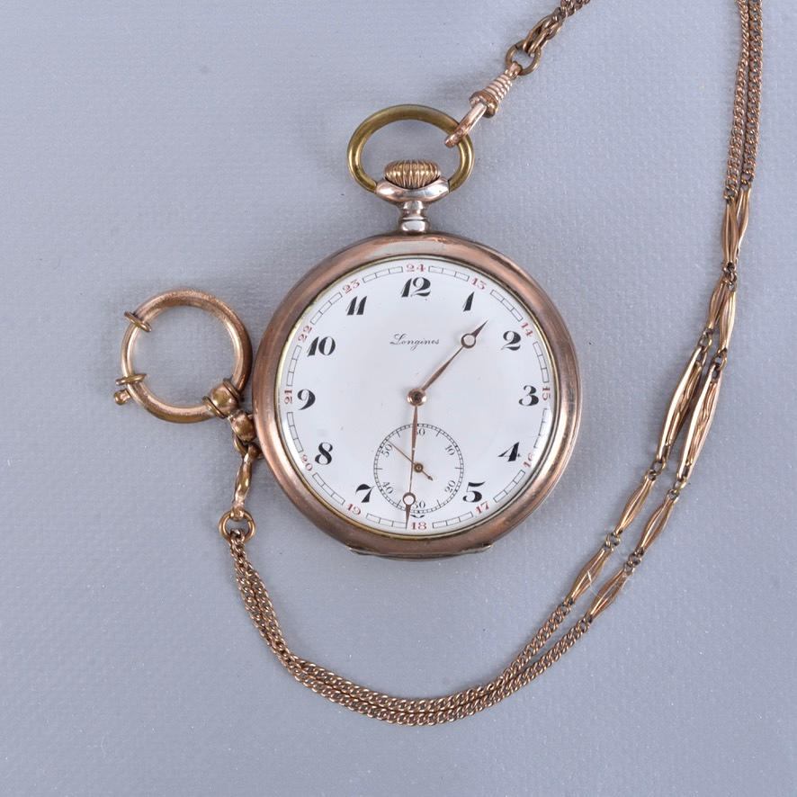 POCKET WATCH, silver, Longines.