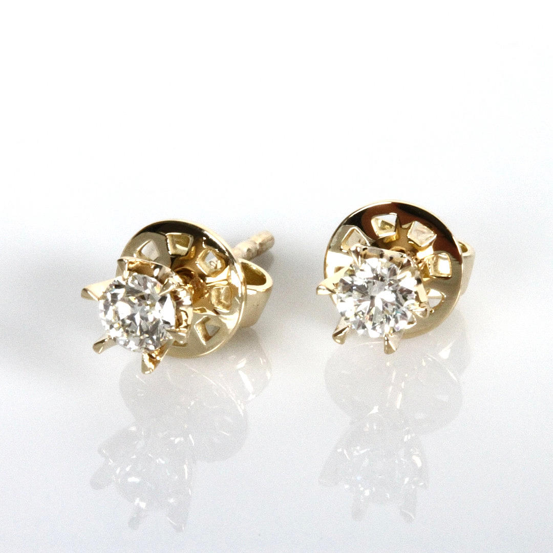 SOLITAIRE EARRINGS, 0,37ct, 18K.
