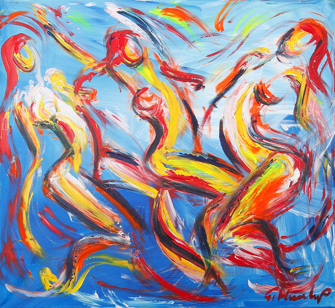 GÖRAN HAUSENKAMP. Modeller, akryl på duk, signerad G Hausenkamp.