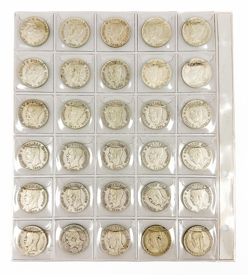 MØNTER, 30 stk 1 kroner, 80% sølv.